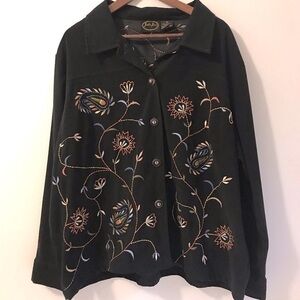 Julia Kim Embellished Microsuede Shacket Size 1X